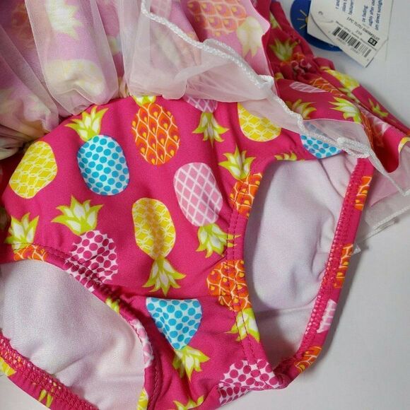Wave Zone Swimsuit Girls Toddler 24 Months Tutu Pineapple 50 UV Protection NWT - Picture 5 of 9